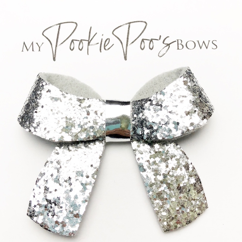 Silver Double Sided Hair Bow
